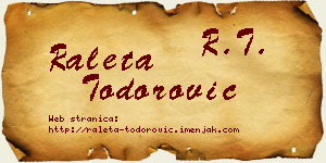 Raleta Todorović vizit kartica